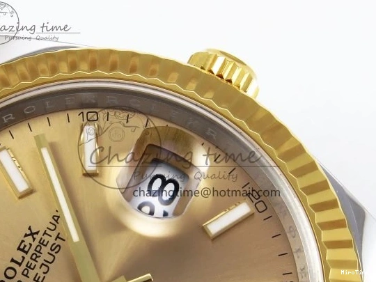 MiroTime 0201 DateJust 41 126333 Clean 1:1 Best Edition 904L Steel YG Stick Dial on SS YG Oyster Bracelet VR EasyCare 1578